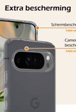 Nomfy Hoesje Geschikt voor Google Pixel 9 Pro XL Hoesje Siliconen Case Hoes Met Screenprotector - Hoes Geschikt voor Google Pixel 9 Pro XL Hoes Cover Case - Transparant