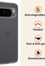 Nomfy Hoesje Geschikt voor Google Pixel 9 Pro XL Hoesje Siliconen Case Hoes Met 2x Screenprotector - Hoes Geschikt voor Google Pixel 9 Pro XL Hoes Cover Case - Transparant