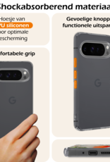 Nomfy Hoesje Geschikt voor Google Pixel 9 Pro XL Hoesje Siliconen Case Hoes Met 2x Screenprotector - Hoes Geschikt voor Google Pixel 9 Pro XL Hoes Cover Case - Transparant