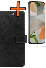 Nomfy Hoesje Geschikt voor Google Pixel 9 Pro XL Hoesje Book Case Hoes Portemonnee Cover Walletcase Met Screenprotector - Hoes Geschikt voor Google Pixel 9 Pro XL Hoes Bookcase Hoesje - Zwart