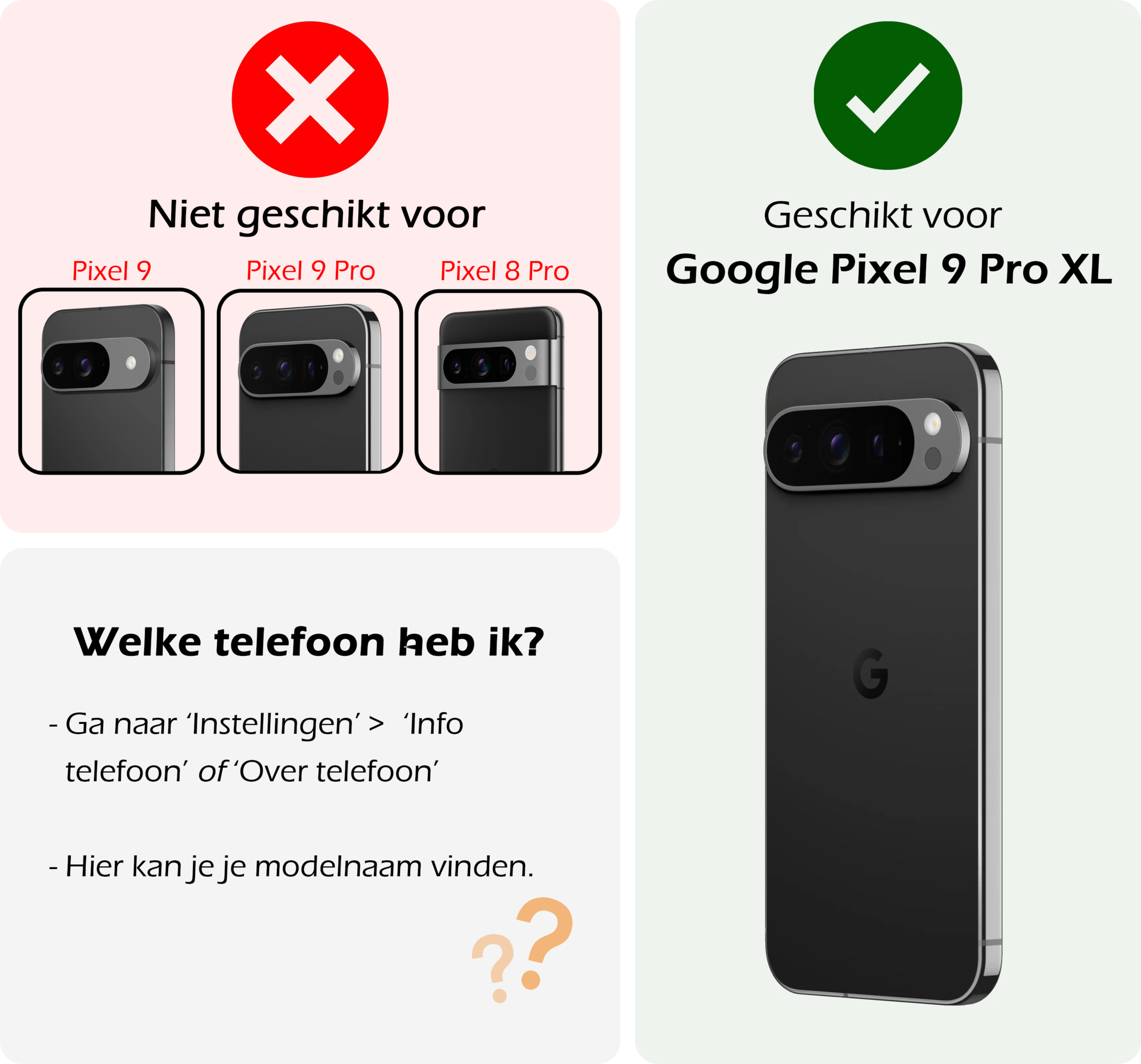 Nomfy Hoesje Geschikt voor Google Pixel 9 Pro XL Hoesje Book Case Hoes Portemonnee Cover Walletcase Met Screenprotector - Hoes Geschikt voor Google Pixel 9 Pro XL Hoes Bookcase Hoesje - Zwart