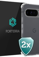 Forterra Hoesje Geschikt voor Google Pixel 9 Pro XL Hoesje Siliconen Shock Proof Case Hoes - Hoes Geschikt voor Google Pixel 9 Pro XL Hoes Cover Case Shockproof - Transparant - 2 PACK