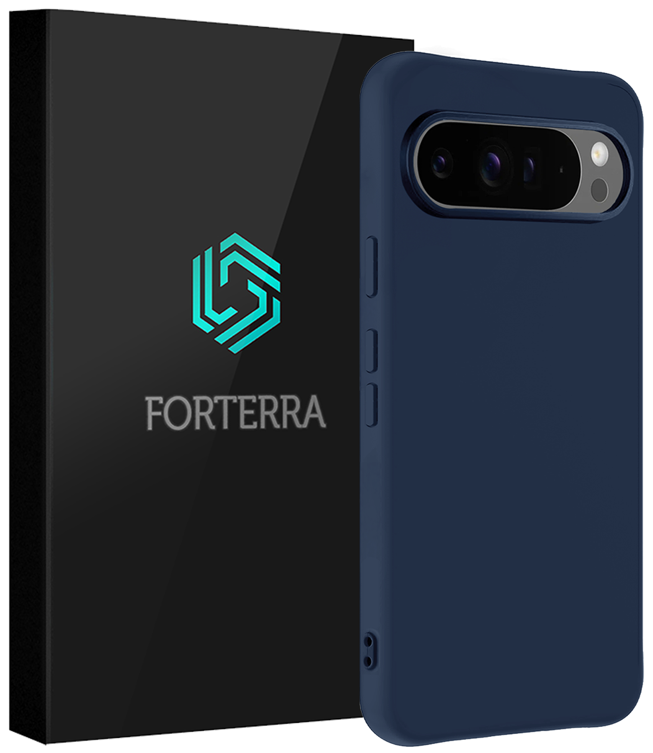 Forterra Hoesje Geschikt voor Google Pixel 9 Pro XL Hoesje Siliconen Case Hoes - Hoes Geschikt voor Google Pixel 9 Pro XL Hoes Cover Case - Donkerblauw
