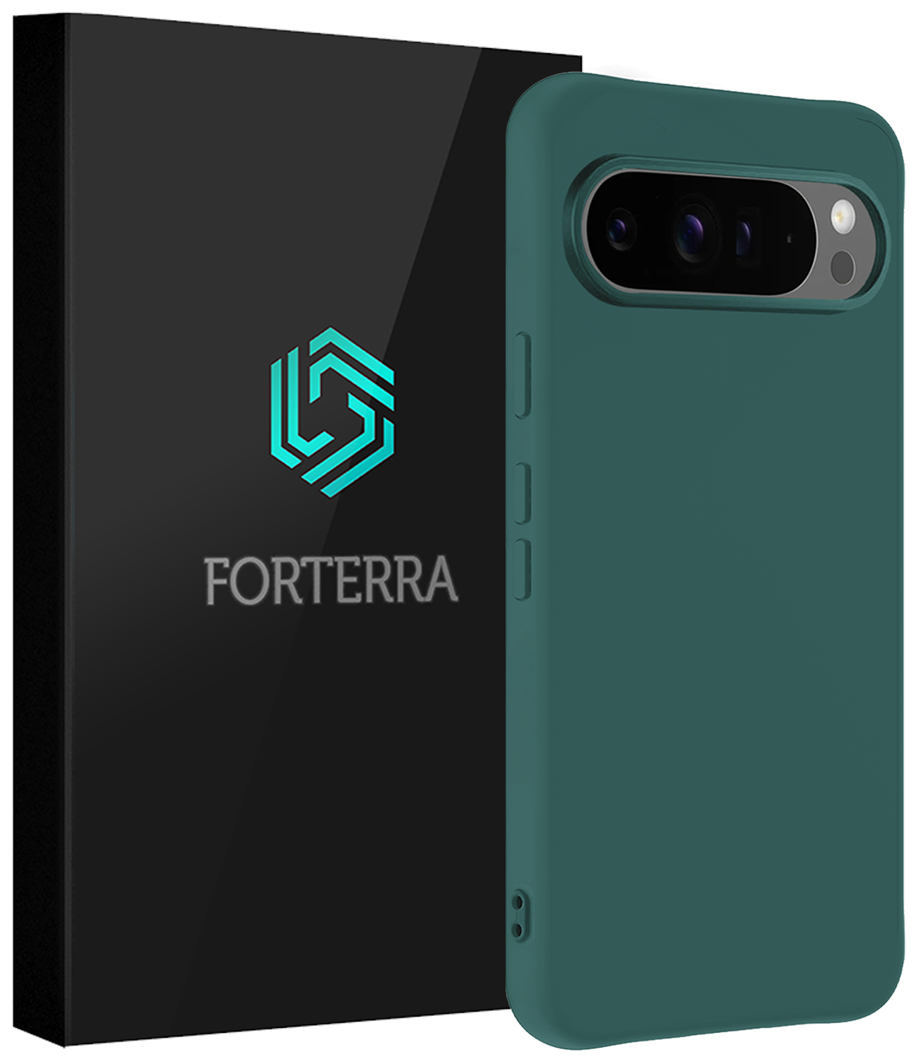 Forterra Hoesje Geschikt voor Google Pixel 9 Pro XL Hoesje Siliconen Case Hoes - Hoes Geschikt voor Google Pixel 9 Pro XL Hoes Cover Case - Donkergroen