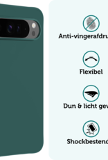 Forterra Hoesje Geschikt voor Google Pixel 9 Pro XL Hoesje Siliconen Case Hoes - Hoes Geschikt voor Google Pixel 9 Pro XL Hoes Cover Case - Donkergroen