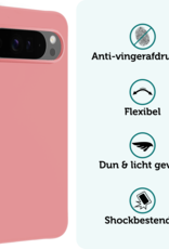 Forterra Hoesje Geschikt voor Google Pixel 9 Pro XL Hoesje Siliconen Case Hoes - Hoes Geschikt voor Google Pixel 9 Pro XL Hoes Cover Case - Lichtroze - 2 PACK