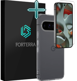 Forterra Forterra Google Pixel 9 Pro XL Hoesje Siliconen Met Screenprotector - Transparant
