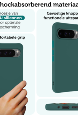 Forterra Hoesje Geschikt voor Google Pixel 9 Pro XL Hoesje Siliconen Case Hoes Met 2x Screenprotector - Hoes Geschikt voor Google Pixel 9 Pro XL Hoes Cover Case - Donkergroen
