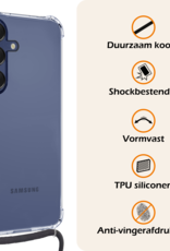 Nomfy Hoesje Geschikt voor Samsung A16 Hoesje Shock Proof Transparant Met Telefoonketting Case Shock Koord - Hoesje Geschikt voor Samsung Galaxy A16 Shock Proof Case Met Koord - Transparant