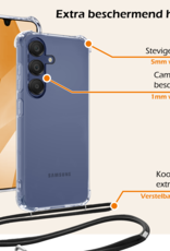 Nomfy Hoesje Geschikt voor Samsung A16 Hoesje Shock Proof Transparant Met Telefoonketting Case Shock Koord - Hoesje Geschikt voor Samsung Galaxy A16 Shock Proof Case Met Koord - Transparant