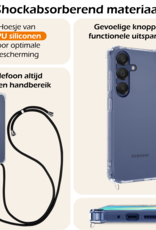 Nomfy Hoesje Geschikt voor Samsung A16 Hoesje Shock Proof Transparant Met Telefoonketting Case Shock Koord - Hoesje Geschikt voor Samsung Galaxy A16 Shock Proof Case Met Koord - Transparant