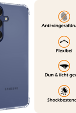 Nomfy Hoesje Geschikt voor Samsung A16 Hoesje Shock Proof Cover Case Shockproof Met 2x Screenprotector - Hoes Geschikt voor Samsung Galaxy A16 Hoes Siliconen Back Case - Transparant