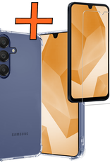 Nomfy Hoesje Geschikt voor Samsung A16 Hoesje Shock Proof Cover Case Shockproof Met Screenprotector - Hoes Geschikt voor Samsung Galaxy A16 Hoes Siliconen Back Case - Transparant