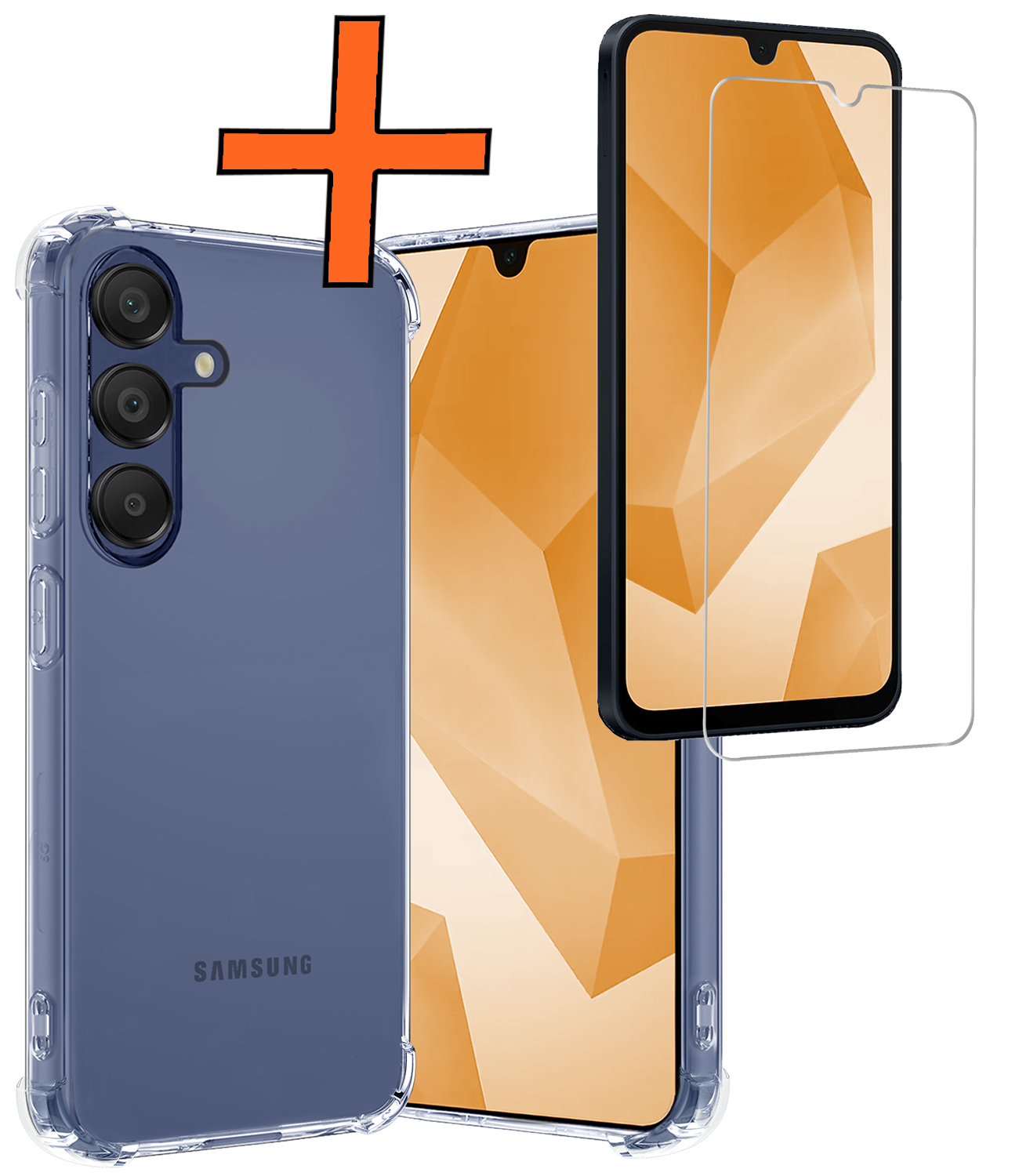 Nomfy Hoesje Geschikt voor Samsung A16 Hoesje Shock Proof Cover Case Shockproof Met Screenprotector - Hoes Geschikt voor Samsung Galaxy A16 Hoes Siliconen Back Case - Transparant
