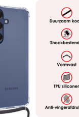 NoXx Hoes Geschikt voor Samsung A16 Hoesje Transparant Met Telefoonkoord Cover Shock Proof Case Koord Hoes