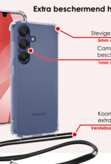 NoXx Hoes Geschikt voor Samsung A16 Hoesje Transparant Met Telefoonkoord Cover Shock Proof Case Koord Hoes