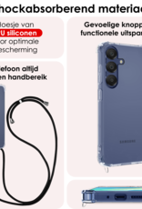 NoXx Hoes Geschikt voor Samsung A16 Hoesje Transparant Met Telefoonkoord Cover Shock Proof Case Koord Hoes