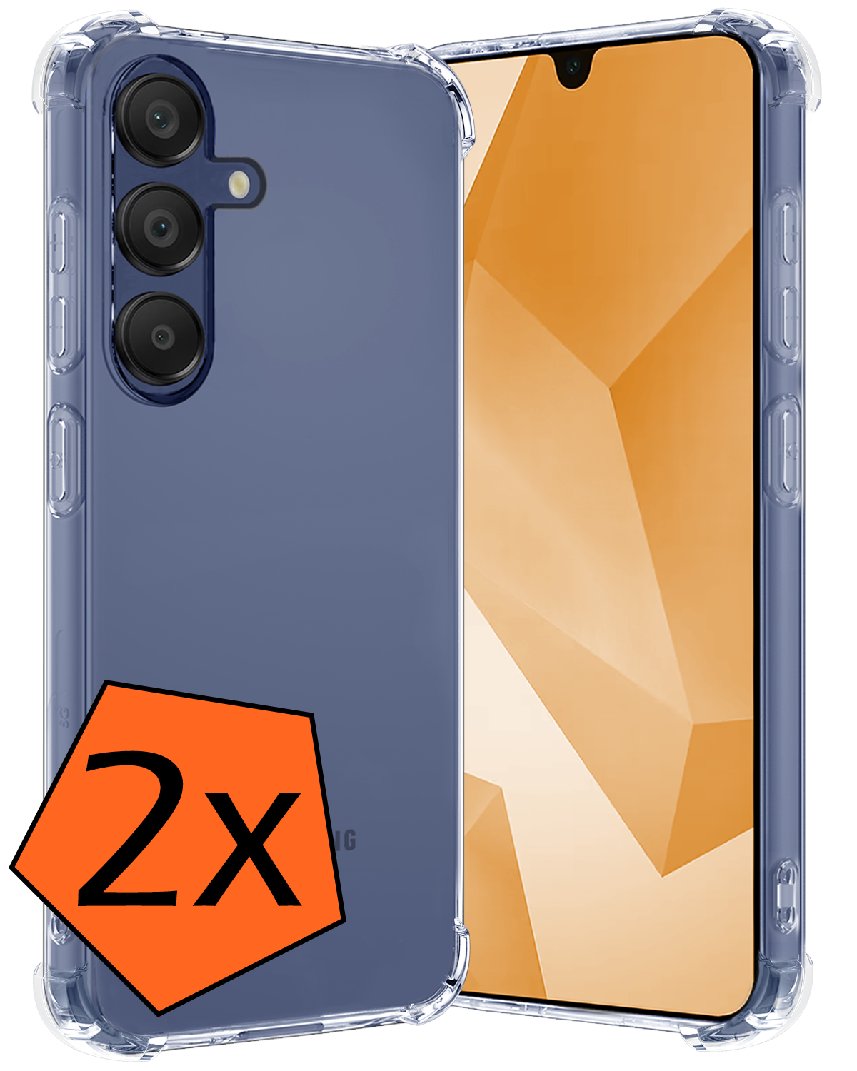 Nomfy Hoesje Geschikt voor Samsung A16 Hoesje Shock Proof Cover Case Shockproof - Hoes Geschikt voor Samsung Galaxy A16 Hoes Siliconen Back Case - Transparant - 2 PACK