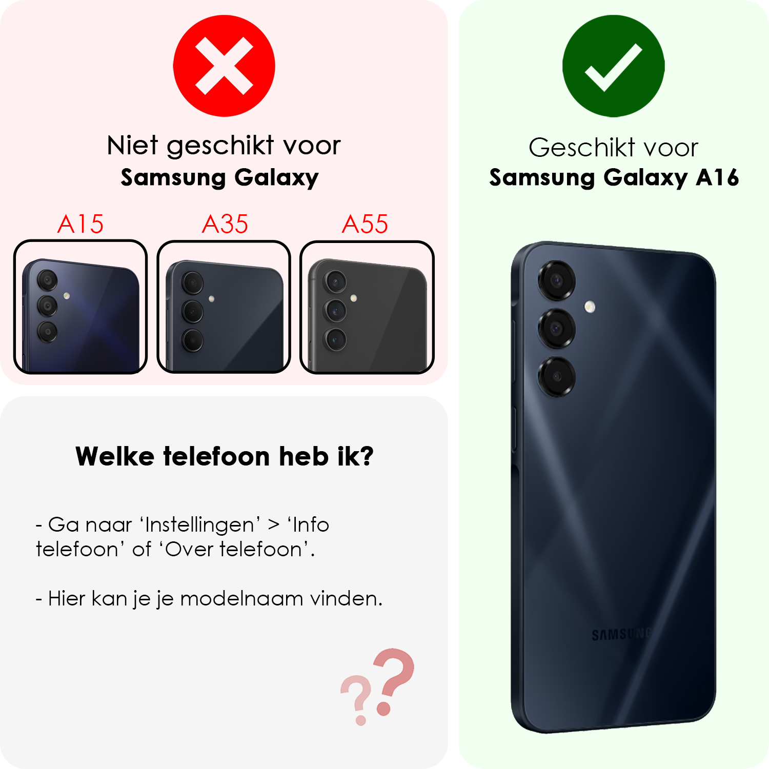 NoXx Hoes Geschikt voor Samsung A16 Hoesje Siliconen Cover Shock Proof Back Case Shockproof Hoes - Transparant