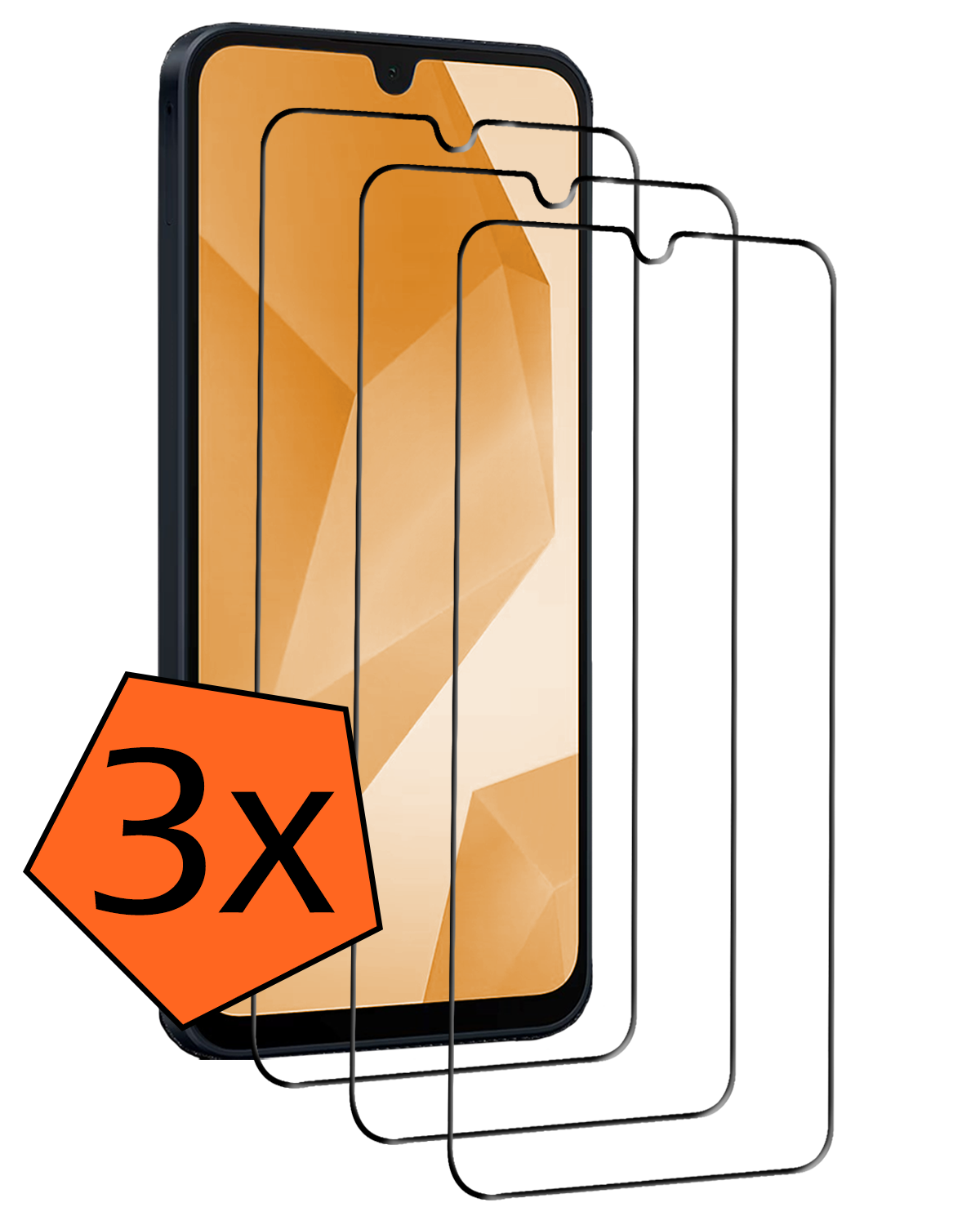 Nomfy Screenprotector - Geschikt voor Samsung A16 Screenprotector Bescherm Glas - Screenprotector Geschikt voor Samsung Galaxy A16 Screen Protector Tempered Glass Full Screen Full Cover - 3 PACK