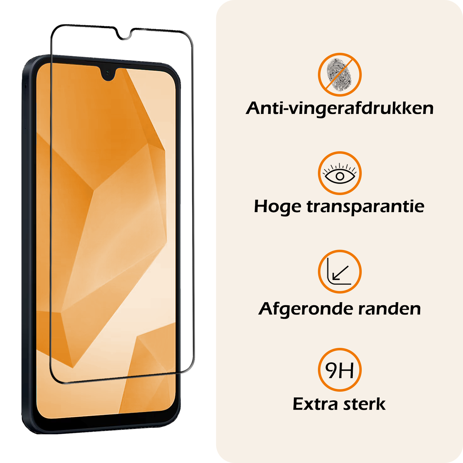 Nomfy Screenprotector - Geschikt voor Samsung A16 Screenprotector Bescherm Glas - Screenprotector Geschikt voor Samsung Galaxy A16 Screen Protector Tempered Glass Full Screen Full Cover