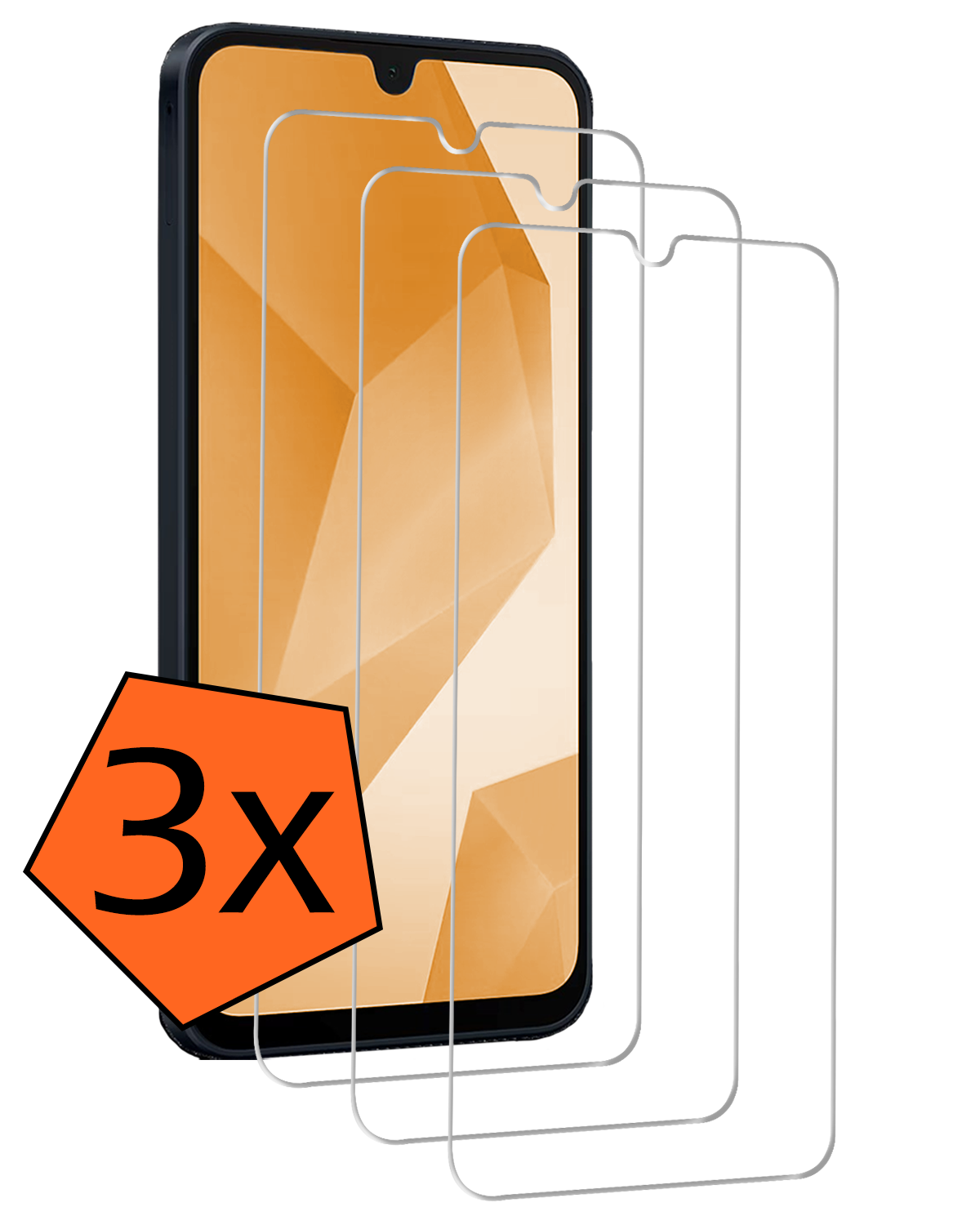 Nomfy Screenprotector - Geschikt voor Samsung A16 Screenprotector Bescherm Glas Tempered Glass - Screenprotector Geschikt voor Samsung Galaxy A16 Screen Protector - 3 PACK