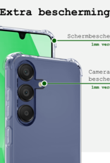 BASEY. Hoes Geschikt voor Samsung A16 Hoesje Shock Proof Case Hoes Siliconen Met Screenprotector - Hoesje Geschikt voor Samsung Galaxy A16 Hoes Cover Shockproof - Transparant