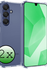 BASEY. Hoes Geschikt voor Samsung A16 Hoesje Shock Proof Case Hoes Siliconen - Hoesje Geschikt voor Samsung Galaxy A16 Hoes Cover Shockproof - Transparant - 2 Stuks