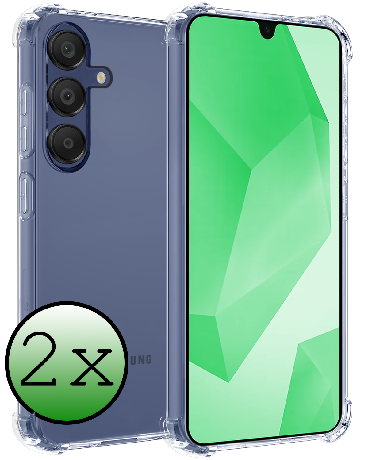 BASEY. Hoes Geschikt voor Samsung A16 Hoesje Shock Proof Case Hoes Siliconen - Hoesje Geschikt voor Samsung Galaxy A16 Hoes Cover Shockproof - Transparant - 2 Stuks