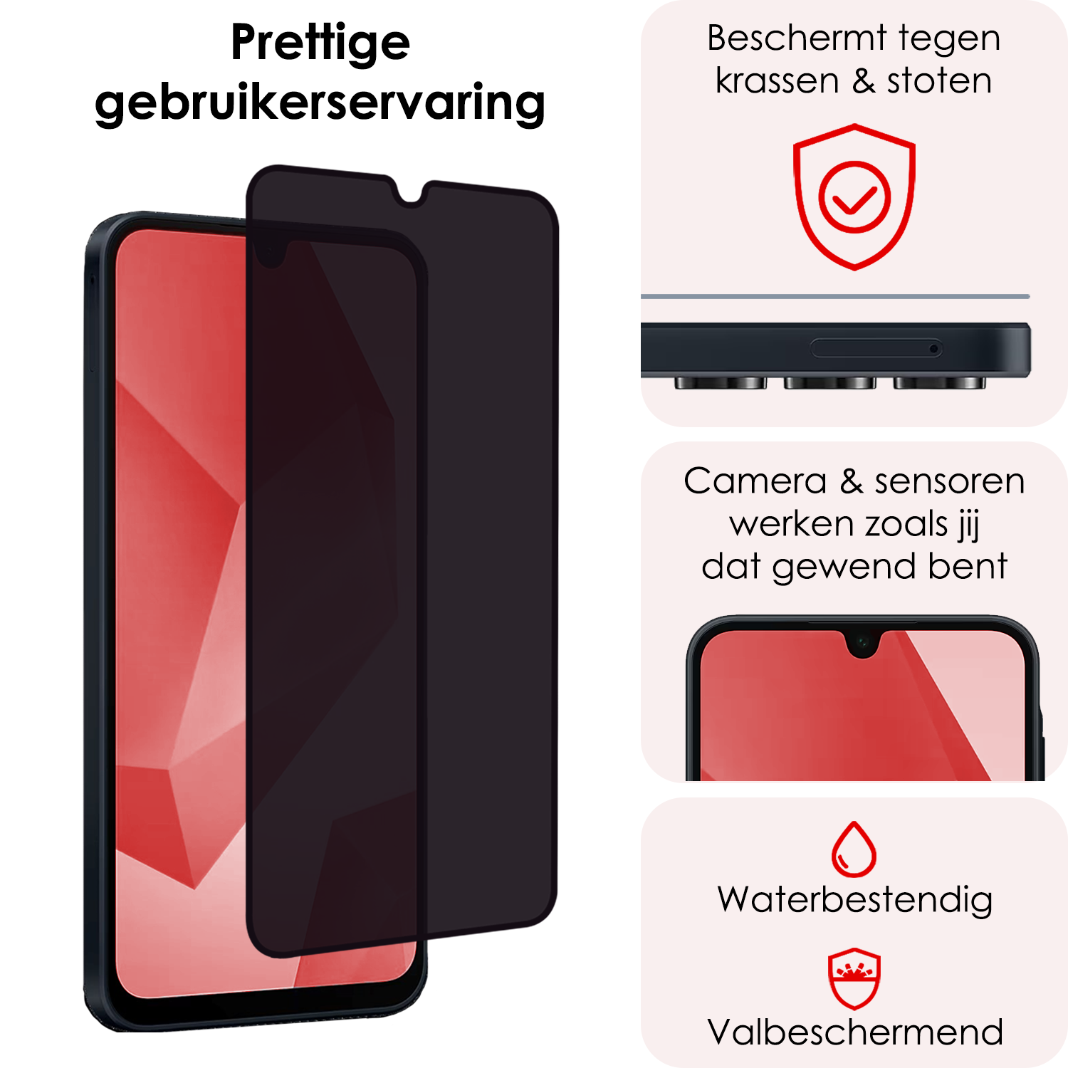 NoXx Screenprotector Geschikt voor Samsung A16 Camera Screenprotector Gehard Glas - Screenprotector Geschikt voor Samsung Galaxy A16 Screenprotector Camera Tempered Glass - 2 PACK