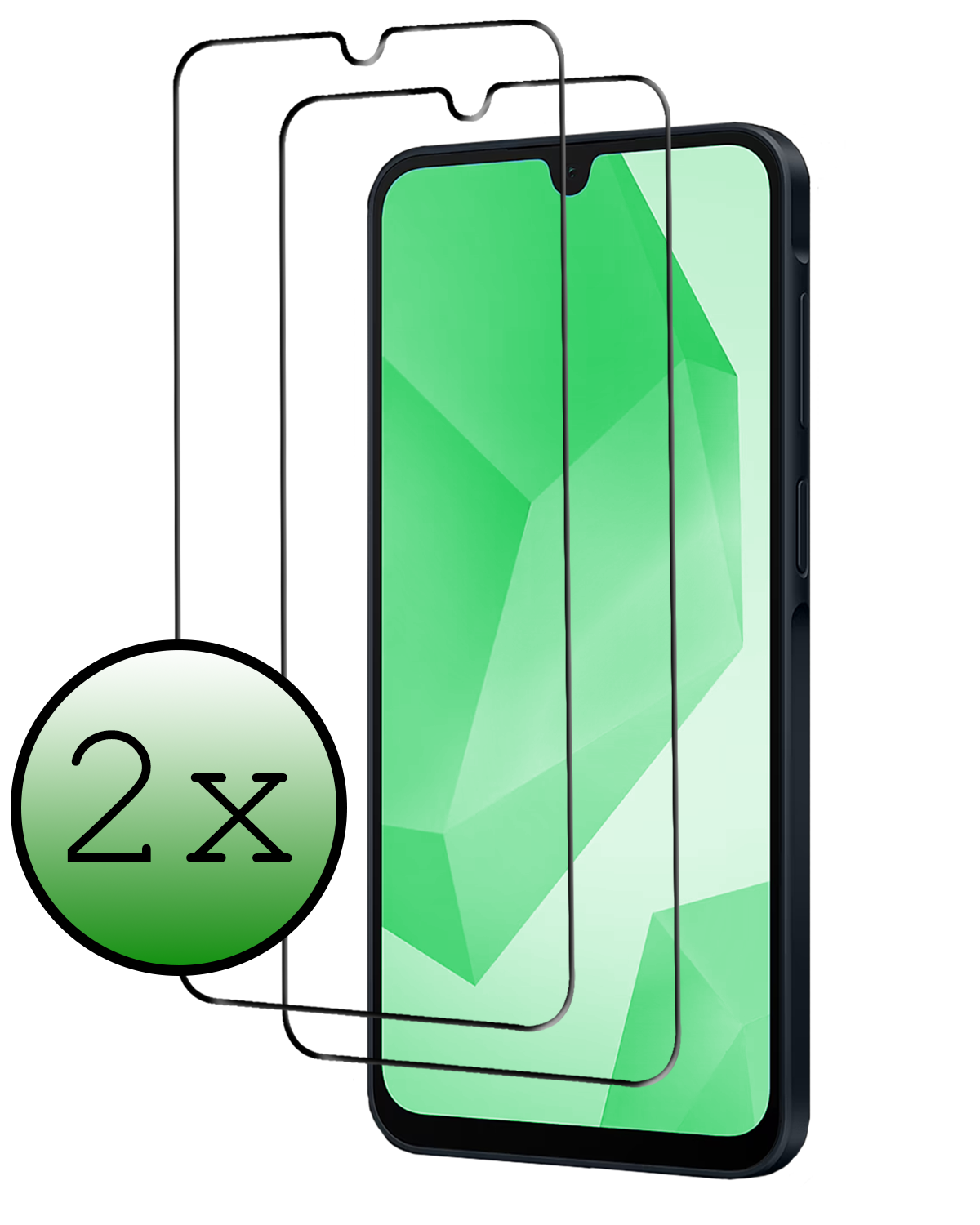 BASEY. Screenprotector Geschikt voor Samsung A16 Screenprotector Beschermglas Full Cover - Screenprotector Geschikt voor Samsung Galaxy A16 Screen Protector Full Cover - 2 Stuks