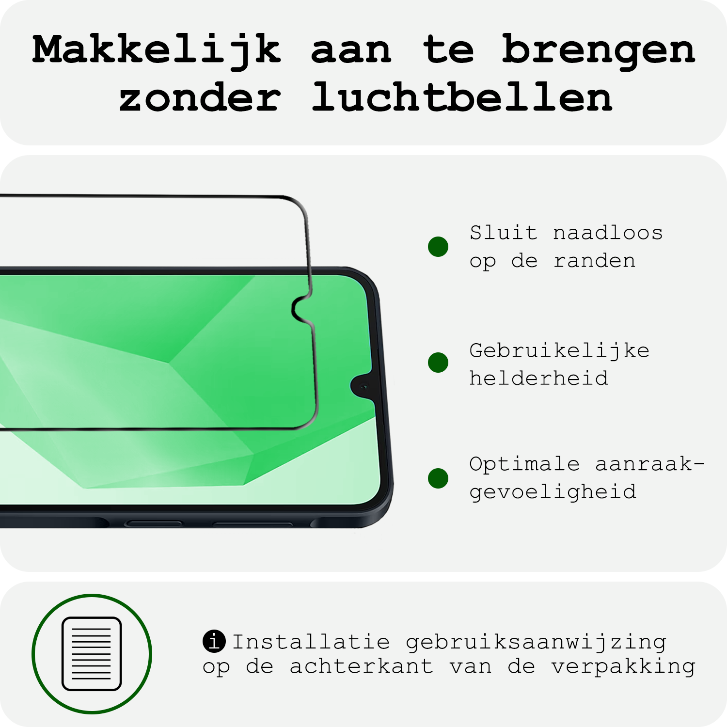 BASEY. Screenprotector Geschikt voor Samsung A16 Screenprotector Beschermglas Full Cover - Screenprotector Geschikt voor Samsung Galaxy A16 Screen Protector Full Cover