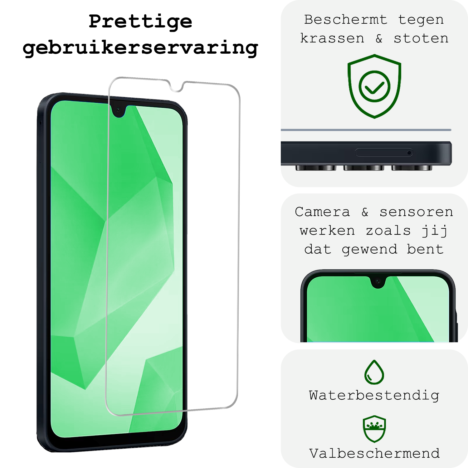 BASEY. Screenprotector Geschikt voor Samsung A16 Screenprotector Tempered Glass - Screenprotector Geschikt voor Samsung Galaxy A16 Beschermglas Screen Protector Glas