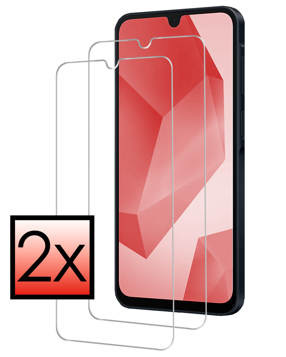 NoXx Screenprotector Geschikt voor Samsung A16 Screenprotector Tempered Glass Gehard Glas Beschermglas - 2 PACK