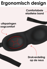 NoXx Slaapmasker Mannen Vrouwen Luxe Slaapmaskers 3D Design  - 100% Verduisterend Slaapmasker Comfortabel Slaapmasker Zijde Oogmasker Slaap - Zwart
