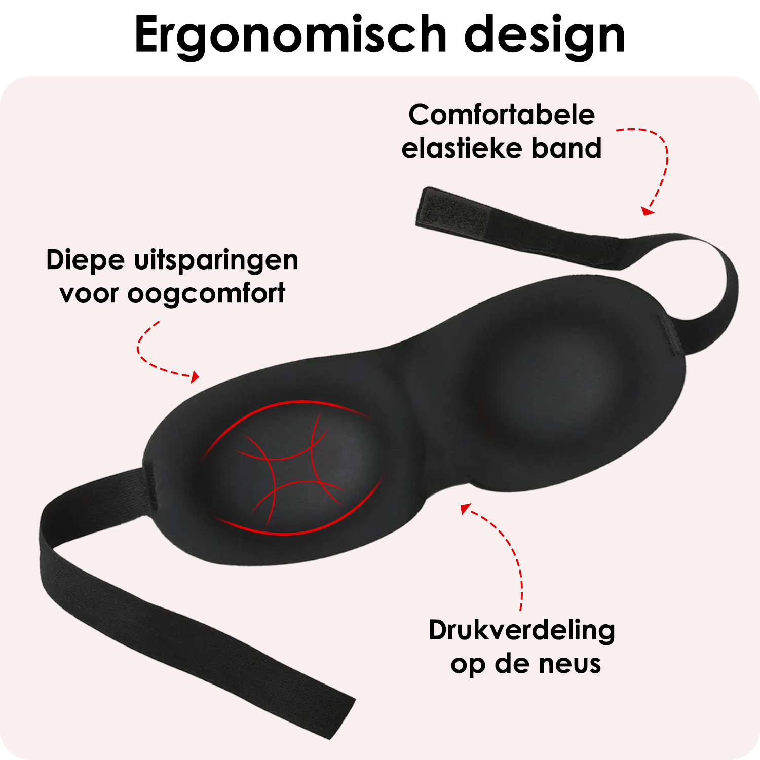 NoXx Slaapmasker Mannen Vrouwen Luxe Slaapmaskers 3D Design  - 100% Verduisterend Slaapmasker Comfortabel Slaapmasker Zijde Oogmasker Slaap - Zwart