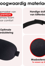 NoXx Slaapmasker Mannen Vrouwen Luxe Slaapmaskers 3D Design  - 100% Verduisterend Slaapmasker Comfortabel Slaapmasker Zijde Oogmasker Slaap - Zwart
