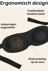 Nomfy Slaapmasker Vrouwen Mannen Slaapmasker 3D -  Slaapmaskers Oogmasker Slaapmasker Zijde Oogmasker - Zwart