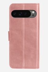 BASEY. Hoesje Geschikt voor Google Pixel 9 Pro XL Hoesje Book Case Hoes Portemonnee Cover Walletcase Met 2x Screenprotector - Hoes Geschikt voor Google Pixel 9 Pro XL Hoes Bookcase Hoesje - Rosé goud