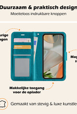 Nomfy Hoesje Geschikt voor Google Pixel 9 Pro XL Hoesje Book Case Hoes Portemonnee Cover Walletcase Met Screenprotector - Hoes Geschikt voor Google Pixel 9 Pro XL Hoes Bookcase Hoesje - Turquoise