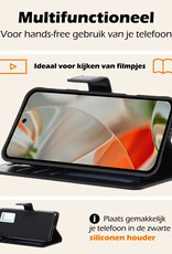 Nomfy Hoesje Geschikt voor Google Pixel 9 Pro XL Hoesje Book Case Hoes Portemonnee Cover Walletcase Met Screenprotector - Hoes Geschikt voor Google Pixel 9 Pro XL Hoes Bookcase Hoesje - Zwart