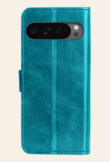 Nomfy Hoesje Geschikt voor Google Pixel 9 Pro XL Hoesje Book Case Hoes Portemonnee Cover Walletcase Met 2x Screenprotector - Hoes Geschikt voor Google Pixel 9 Pro XL Hoes Bookcase Hoesje - Turquoise