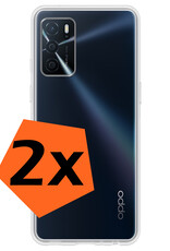 Nomfy Hoesje Geschikt voor OPPO A16 Hoesje Siliconen Cover Case - Hoes Geschikt voor OPPO A16 Hoes Back Case - 2-PACK - Transparant