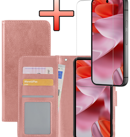 NoXx NoXx Google Pixel 9 Pro XL Hoesje Bookcase Met Screenprotector - Rose Goud