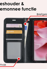 NoXx Hoesje Geschikt voor Google Pixel 9 Pro XL Hoesje Book Case Hoes Portemonnee Cover Walletcase Met Screenprotector - Hoes Geschikt voor Google Pixel 9 Pro XL Hoes Bookcase Hoesje - Zwart