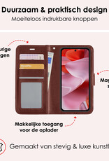 NoXx Hoesje Geschikt voor Google Pixel 9 Pro XL Hoesje Book Case Hoes Portemonnee Cover Walletcase Met 2x Screenprotector - Hoes Geschikt voor Google Pixel 9 Pro XL Hoes Bookcase Hoesje - Bruin