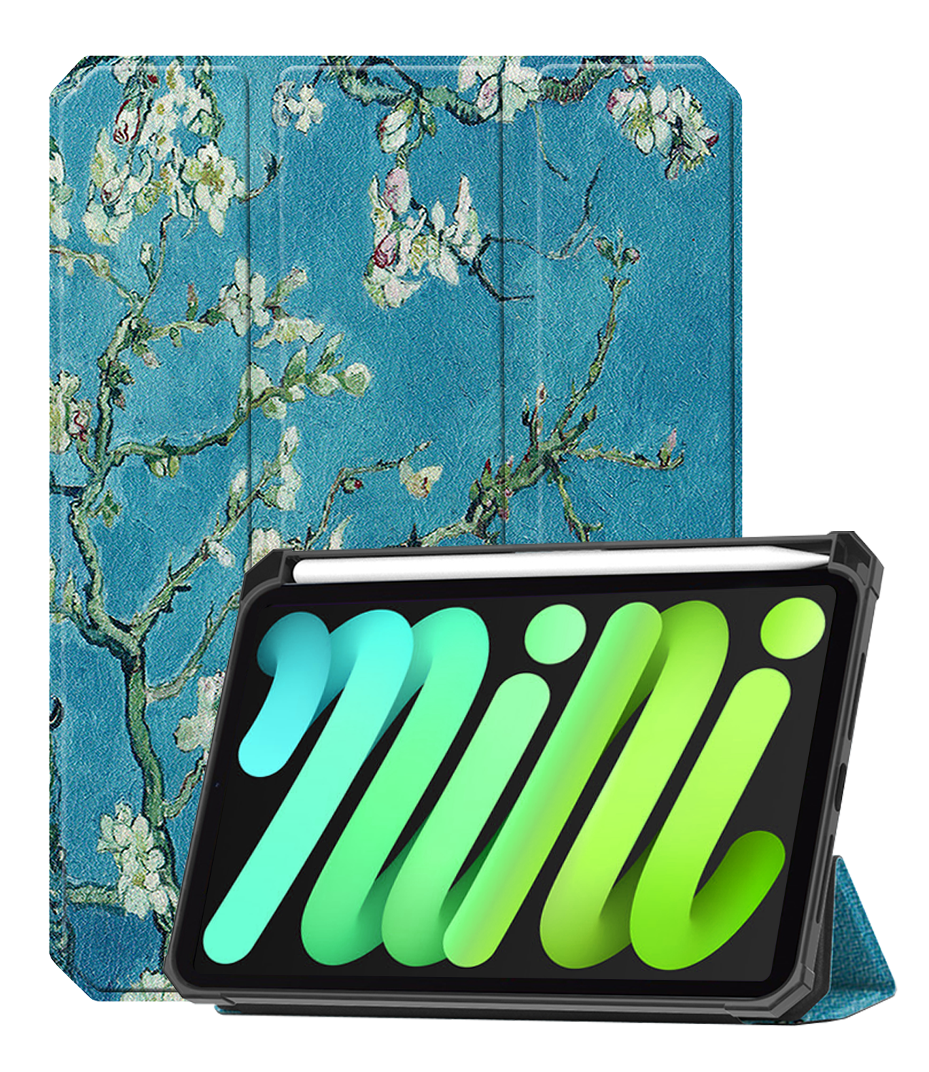 BASEY. BASEY. iPad Mini 7 Hoesje Met Uitsparing Voor Apple Pencil - Bloesem