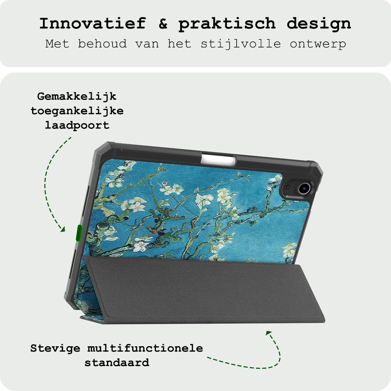 BASEY. BASEY. iPad Mini 7 Hoesje Met Uitsparing Voor Apple Pencil - Bloesem