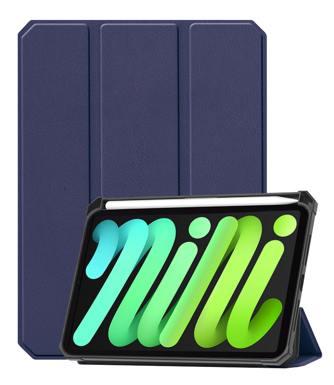 BASEY. BASEY. iPad Mini 7 Hoesje Met Uitsparing Voor Apple Pencil - Donkerblauw