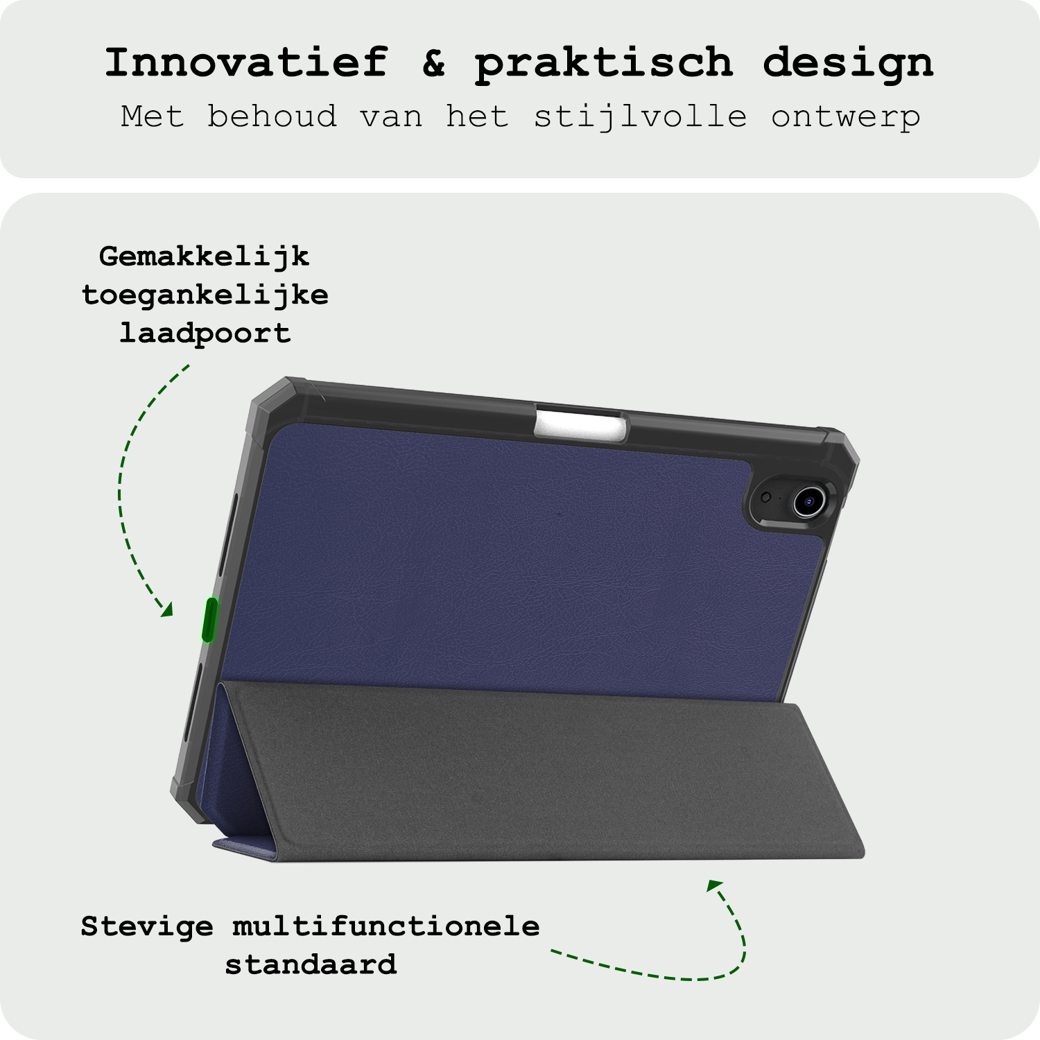 BASEY. BASEY. iPad Mini 7 Hoesje Met Uitsparing Voor Apple Pencil - Donkerblauw